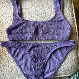 Good American Purple Two-Piece Bathing Suit